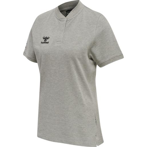 hmlMOVE GRID POLO WOMAN, GREY MELANGE, packshot