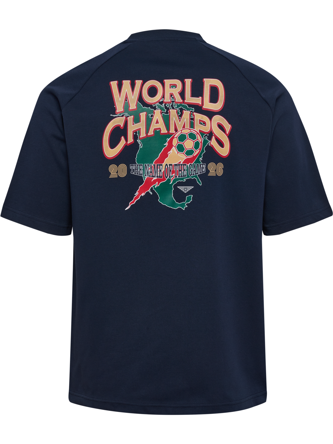 hmlWORLD 26 T-SHIRT S/S, DARK SAPPHIRE, packshot