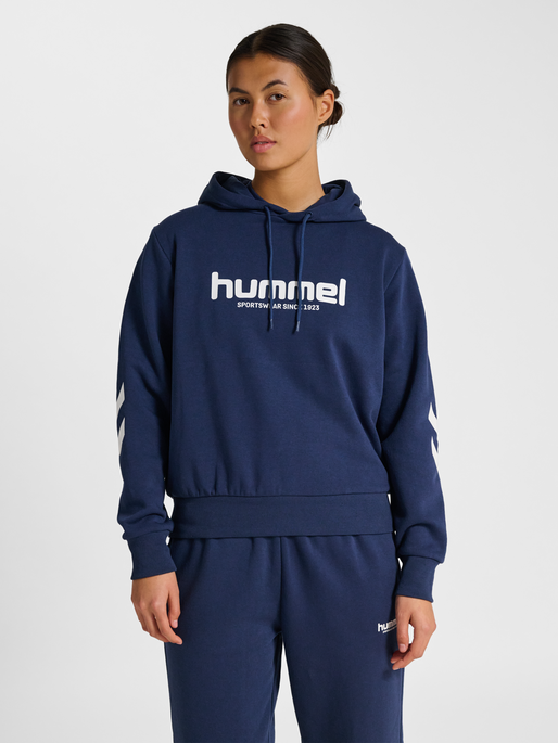 hmlLEGACY 2.0 W HOODIE, DRESS BLUES, model