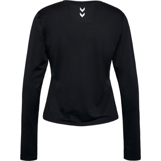 hmlMT AURA MESH T-SHIRT L/S, BLACK, packshot