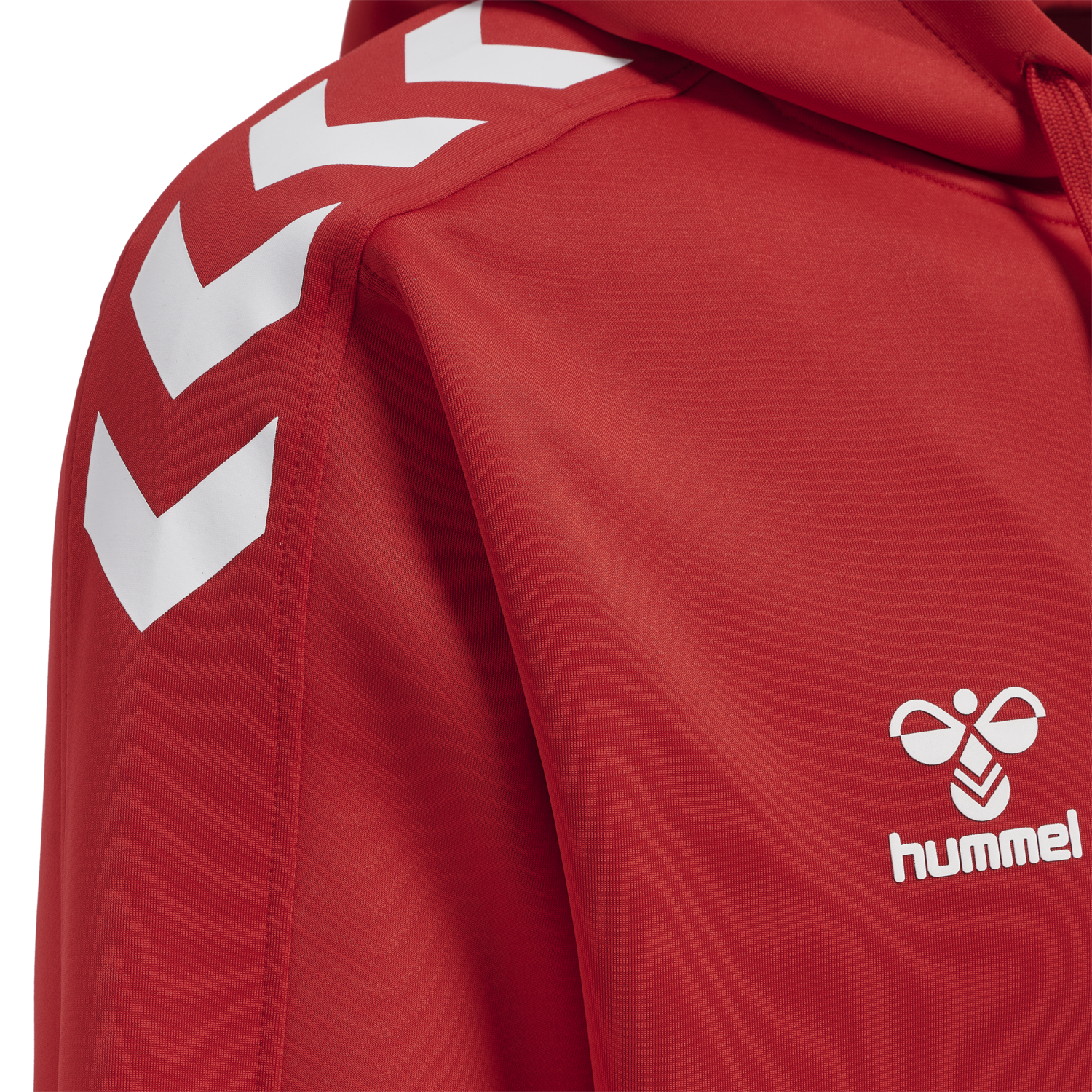 hmlCORE XK POLY ZIP HOOD SWEAT, TRUE RED, packshot