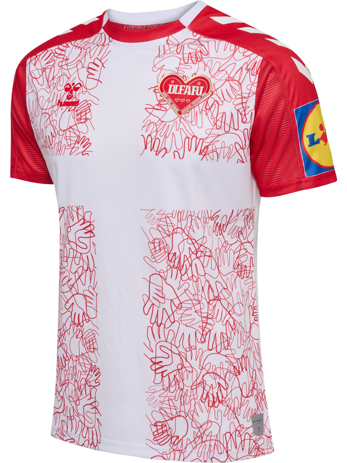 LYKKELIGA 23/24 DK JERSEY S/S, WHITE, packshot