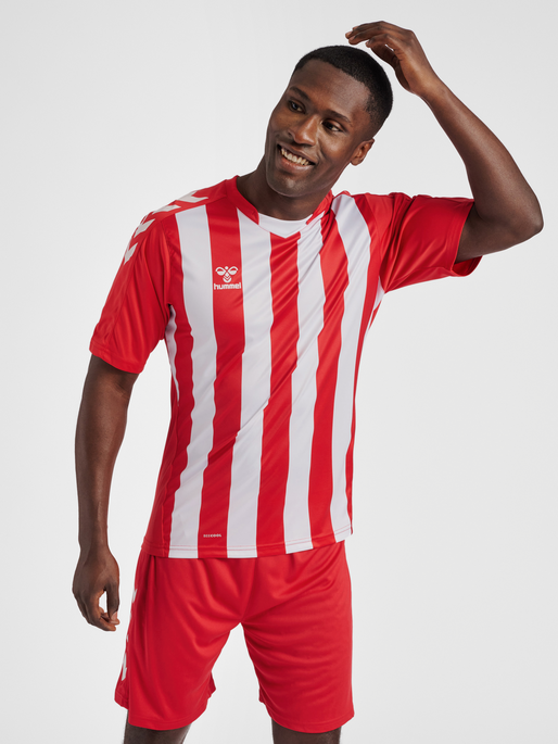 hmlCORE XK STRIPED JERSEY S/S, TRUE RED/WHITE, model