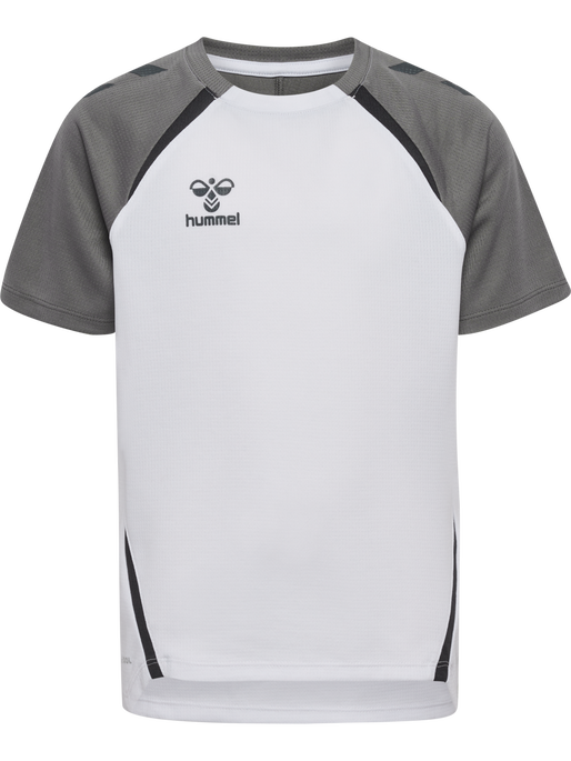 hmlLEAD 2.0 JERSEY S/S KIDS, WHITE/STEEL GRAY, packshot