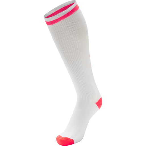 ELITE INDOOR SOCK HIGH, WHITE/DIVA PINK, packshot