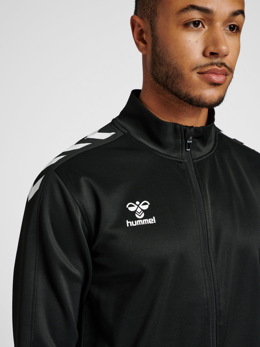 hmlCORE XK POLY ZIP SWEAT, BLACK, model