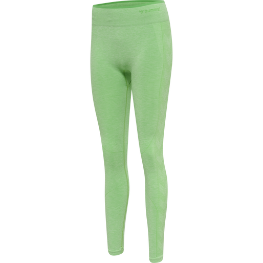 hmlMT UNA SEAMLESS MID WAIST TIGHTS, SUMMER GREEN MELANGE, packshot