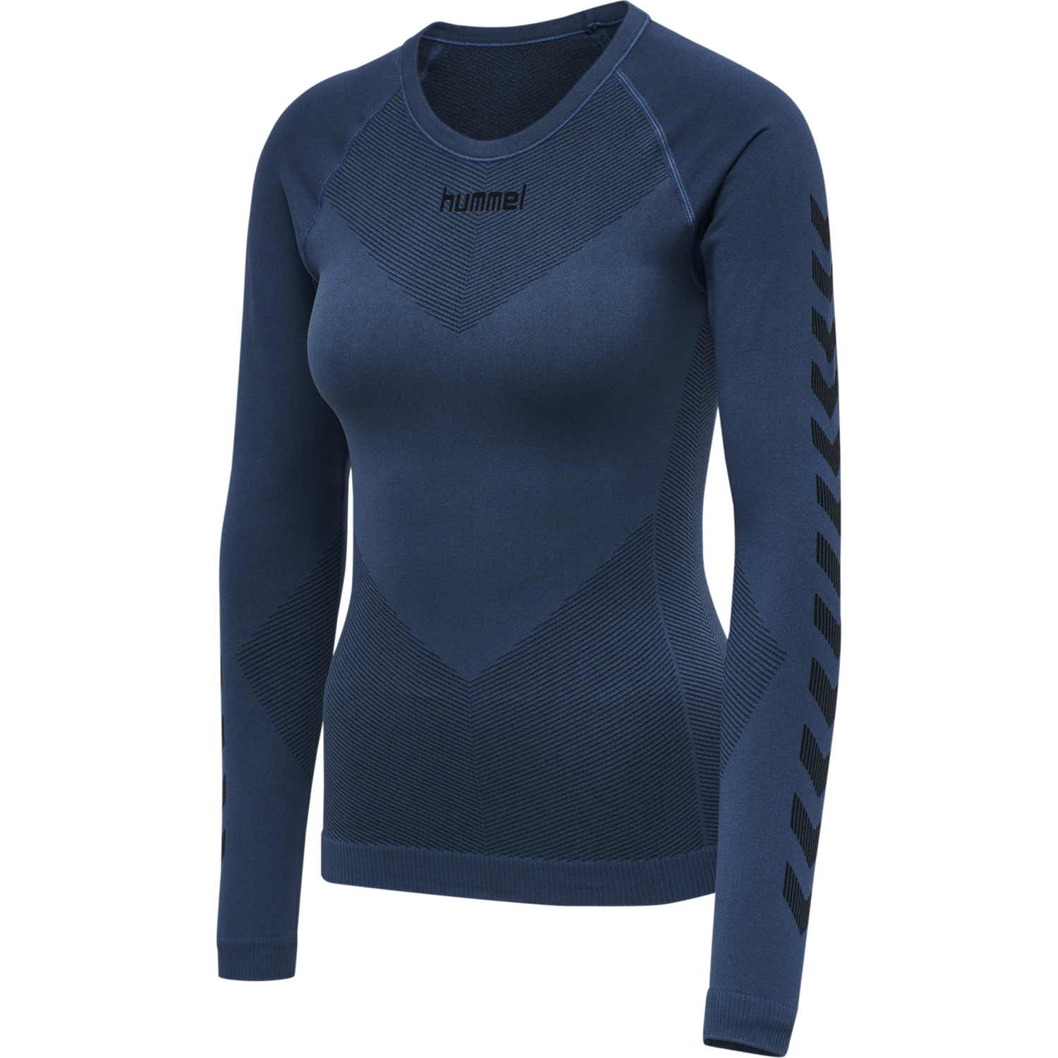 HUMMEL FIRST SEAMLESS JERSEY L/S W, DARK DENIM, packshot