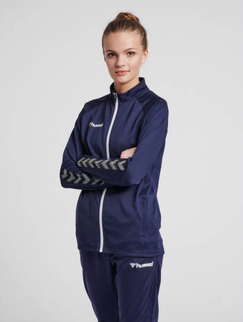 hmlAUTHENTIC WOMEN POLY ZIP JACKET, MARINE, model
