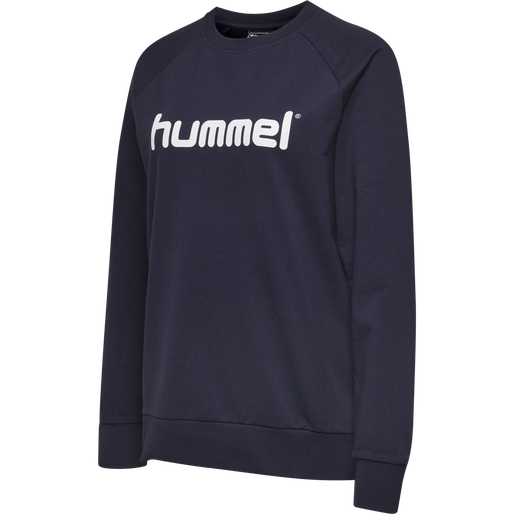 HMLGO COTTON LOGO SWEATSHIRT WOMAN, MARINE HMLGO COTTON LOGO SWEATSHIRT WOMAN, MARINE, packshot