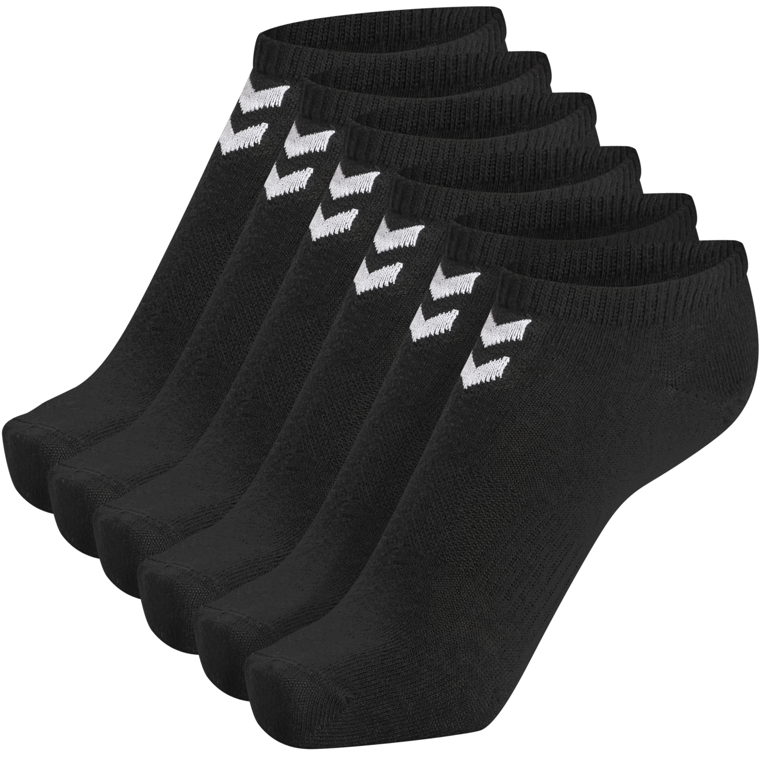 hmlCHEVRON 6-PACK ANKLE SOCKS, BLACK, packshot