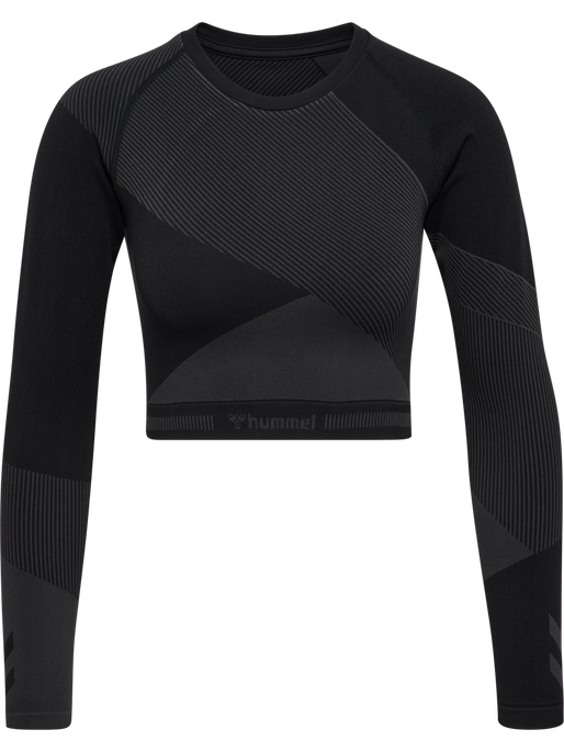 hmlUNITY SEAMLESS CROP T-SHIRT L/S, BLACKENED PEARL hmlUNITY SEAMLESS CROP T-SHIRT L/S, BLACKENED PEARL, packshot