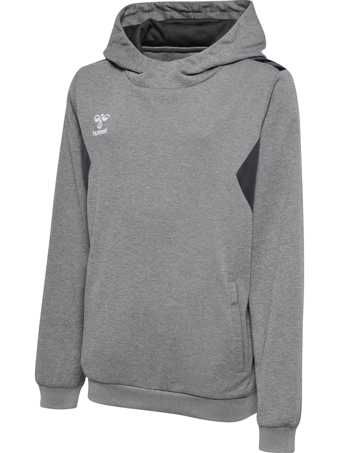 hmlAUTHENTIC PL HOODIE KIDS, GREY MELANGE, packshot