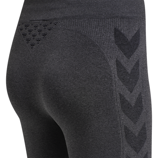 hmlCI SEAMLESS MID WAIST TIGHTS, BLACK MELANGE hmlCI SEAMLESS MID WAIST TIGHTS, BLACK MELANGE, packshot