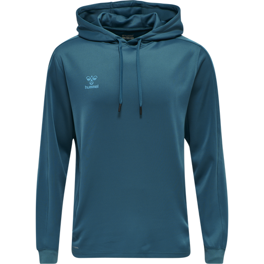hmlCORE XK POLY SWEAT HOODIE, BLUE CORAL, packshot