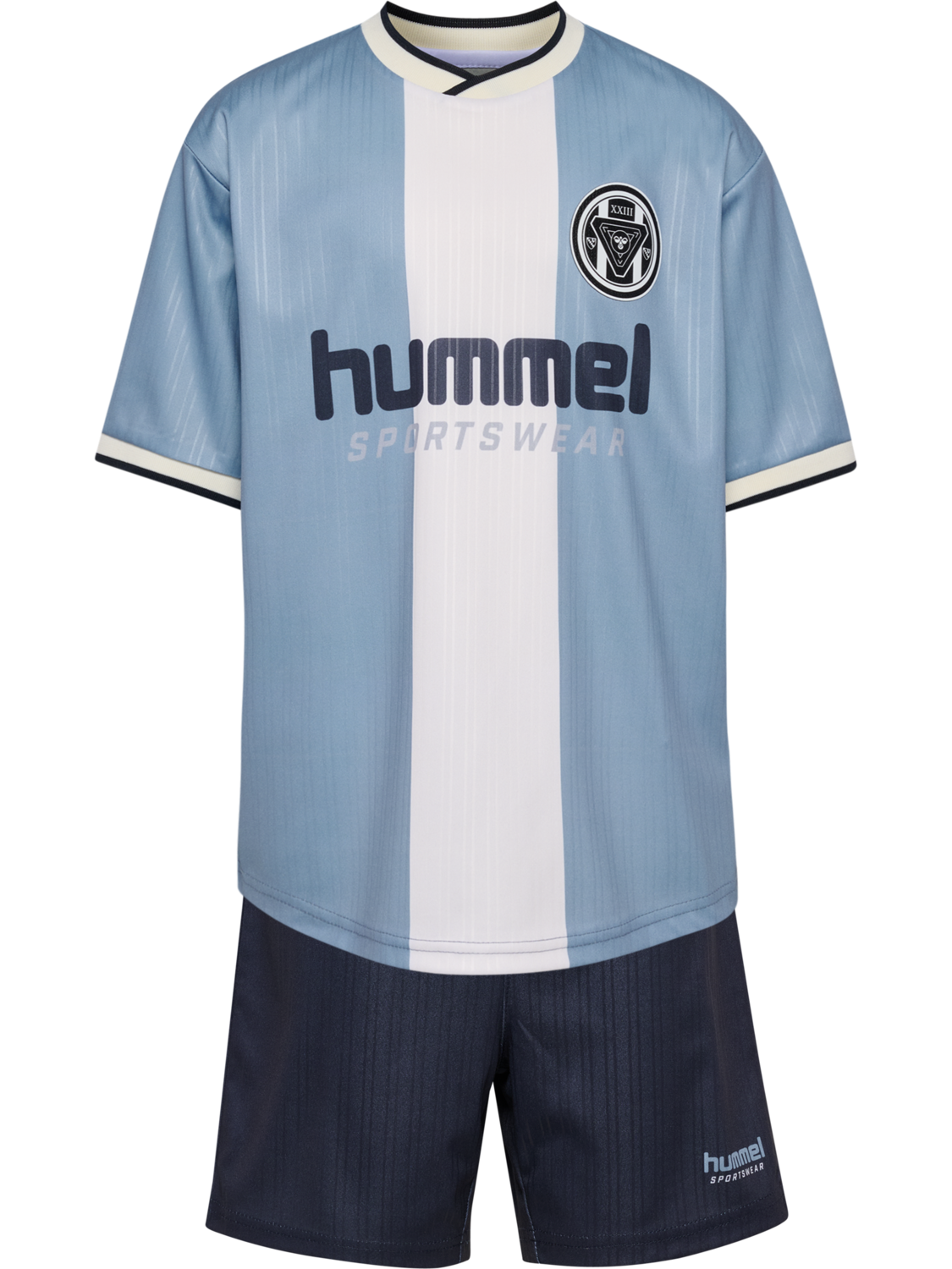 hmlJR LOOSE BALL  JERSEY S/S SET, FADED DENIM, packshot