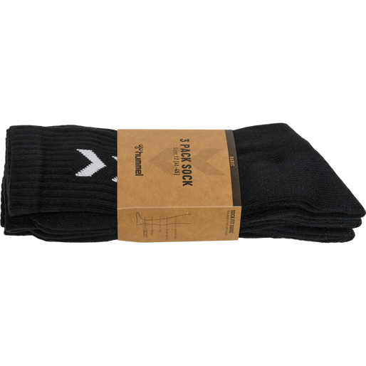 3-Pack Basic Sock, BLACK, packshot