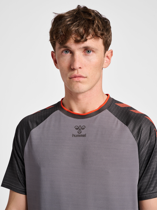 hmlPRO GRID GAME JERSEY S/S, QUIET SHADE, model