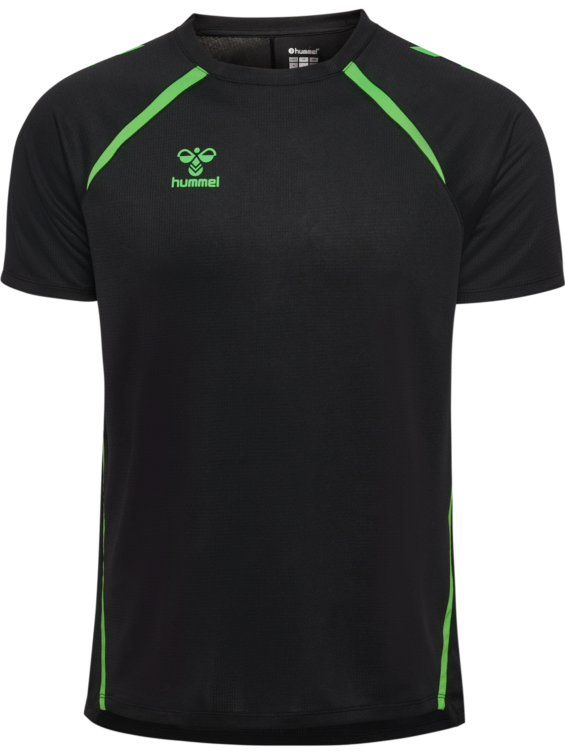 hmlLEAD 2.0 JERSEY S/S, BLACK/GREEN GECKO, packshot