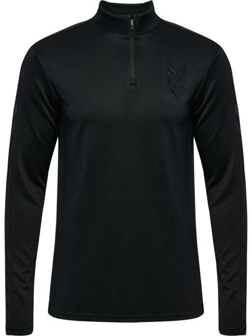hmlACTIVE PL HALF ZIP, BLACK, packshot