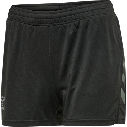 hmlONGRID POLY SHORTS WO, JET BLACK/FORGED IRON, packshot