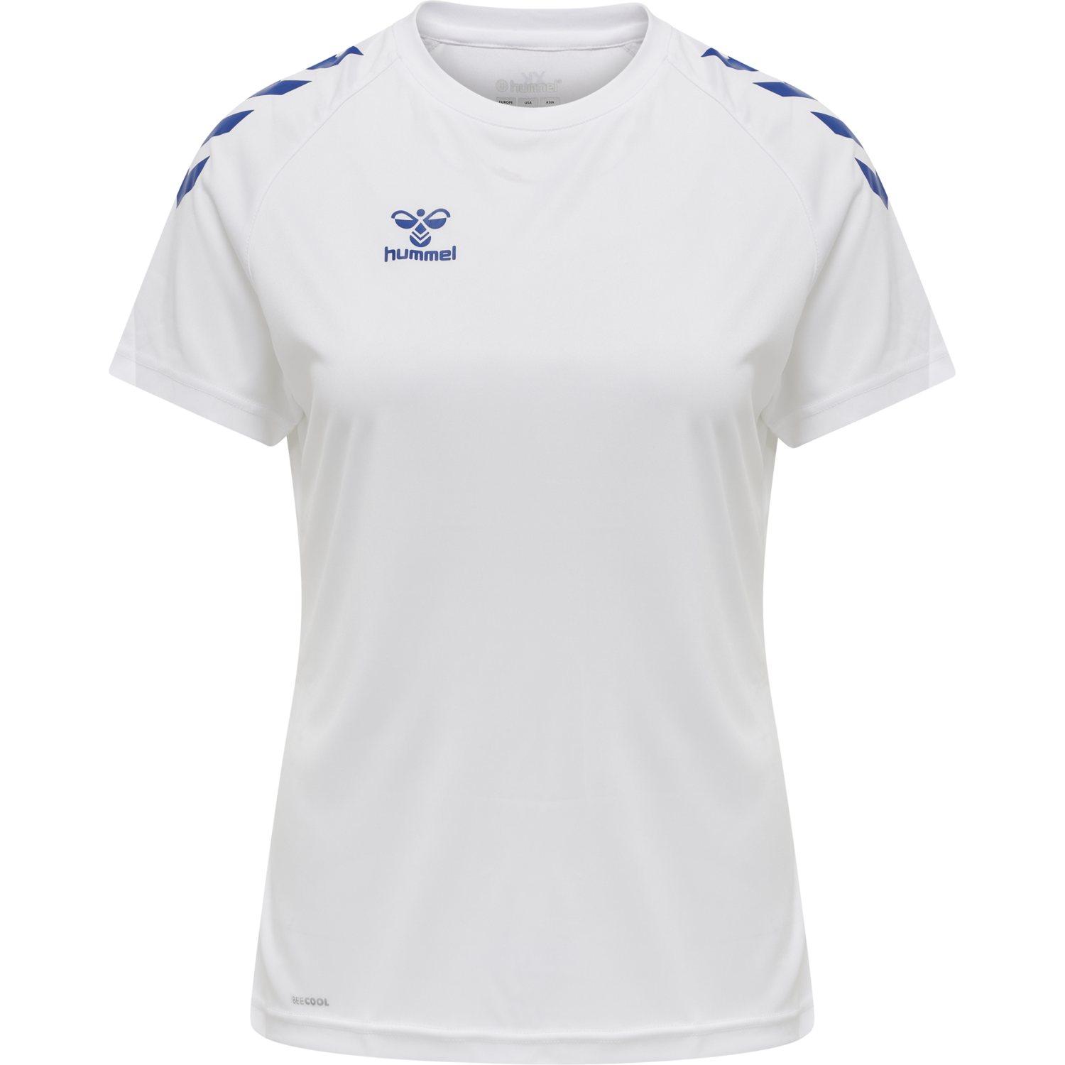 hmlCORE XK CORE POLY TEE  S/S WOMAN, WHITE/TRUE BLUE, packshot
