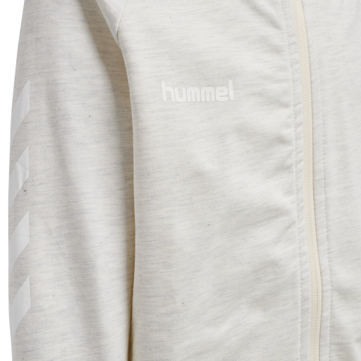 HMLGO COTTON ZIP HOODIE WOMAN, EGRET MELANGE HMLGO COTTON ZIP HOODIE WOMAN, EGRET MELANGE, packshot