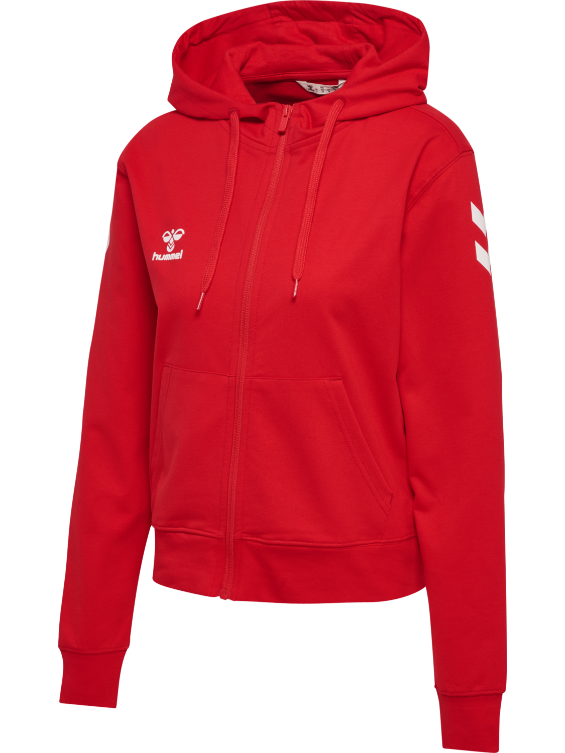 hmlGO 2.0 CHEVRON ZIP HOODIE WOMAN, TRUE RED, packshot