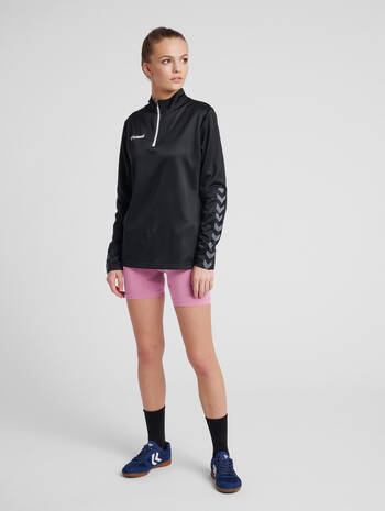 hmlAUTHENTIC WOMEN POLY ZIP JACKET, BLACK, model