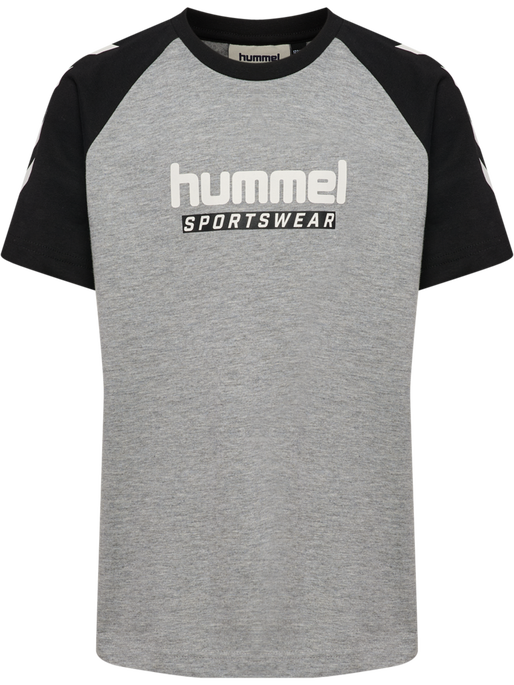 hmlJR LOGO T-SHIRT S/S, GREY MELANGE, packshot