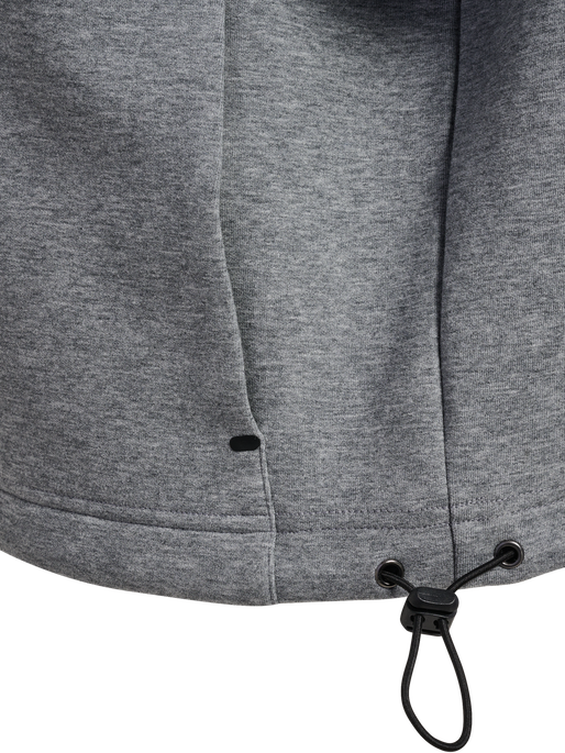 hmlTECH FLEECE WOMEN BOXY HALF ZIP, GREY MELANGE, packshot