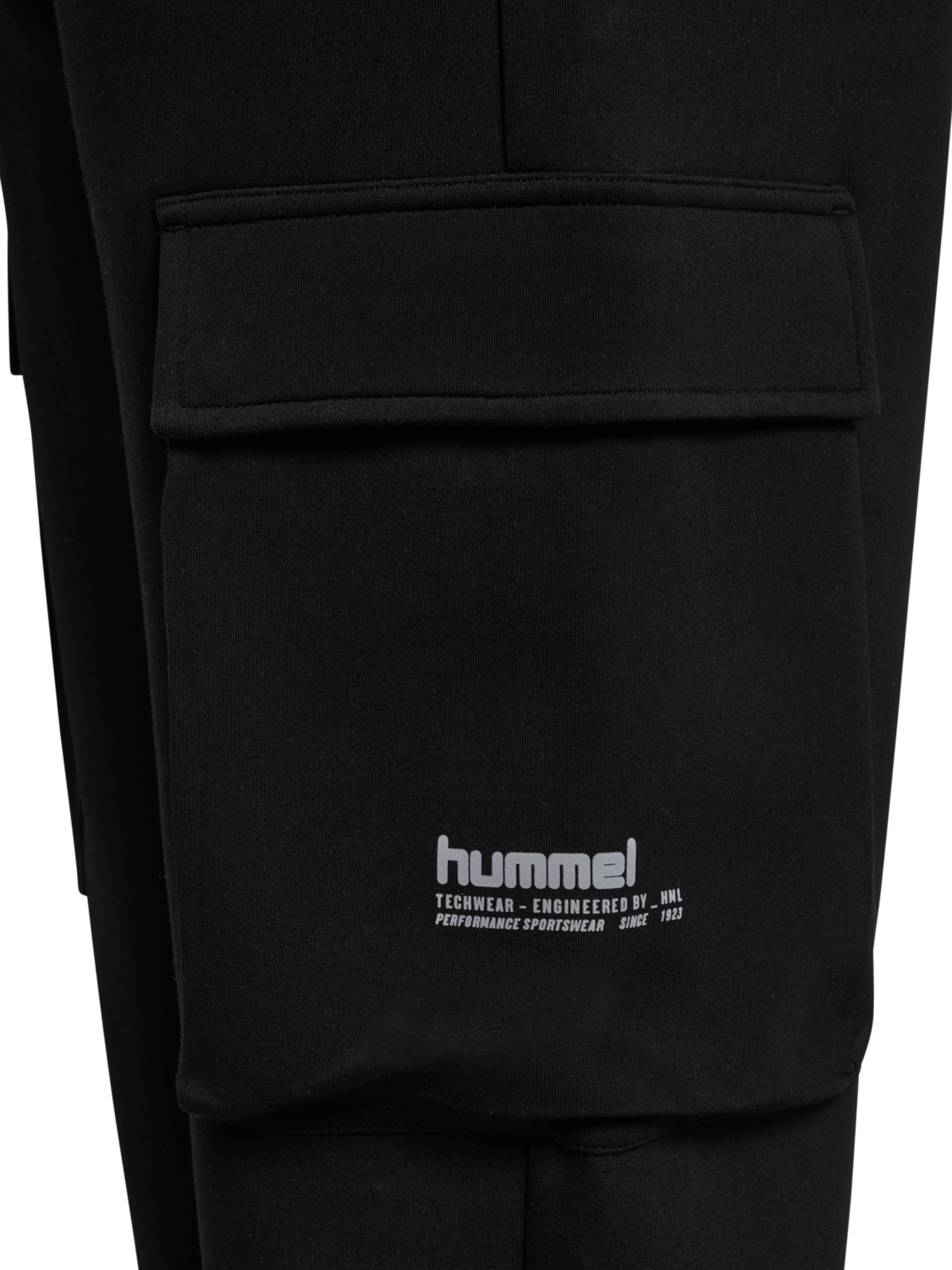 hmlTECH FLEECE LOOSE CARGO PANTS, BLACK, packshot
