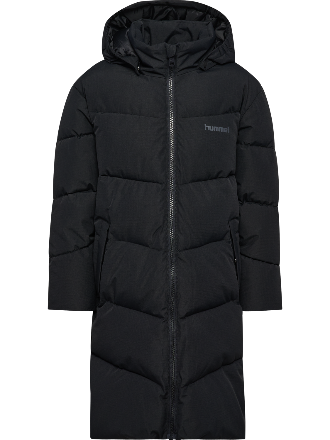 hmlJR PUFFER LONG JACKET, BLACK, packshot