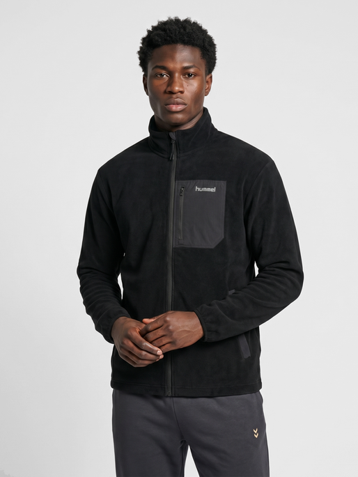 hmlPOLAR FLEECE JACKET, BLACK, model