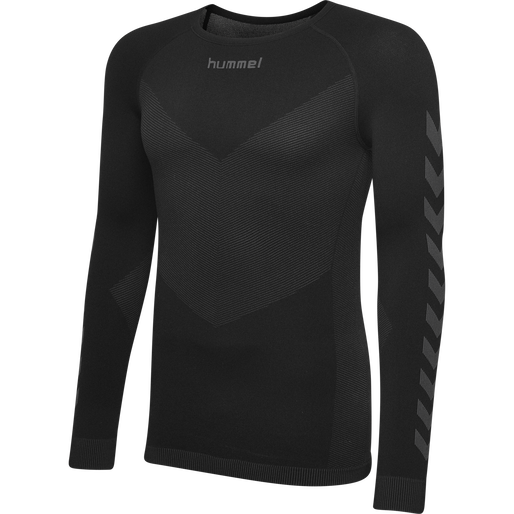 HUMMEL FIRST SEAMLESS KIDS JERSEY L/S , BLACK, packshot