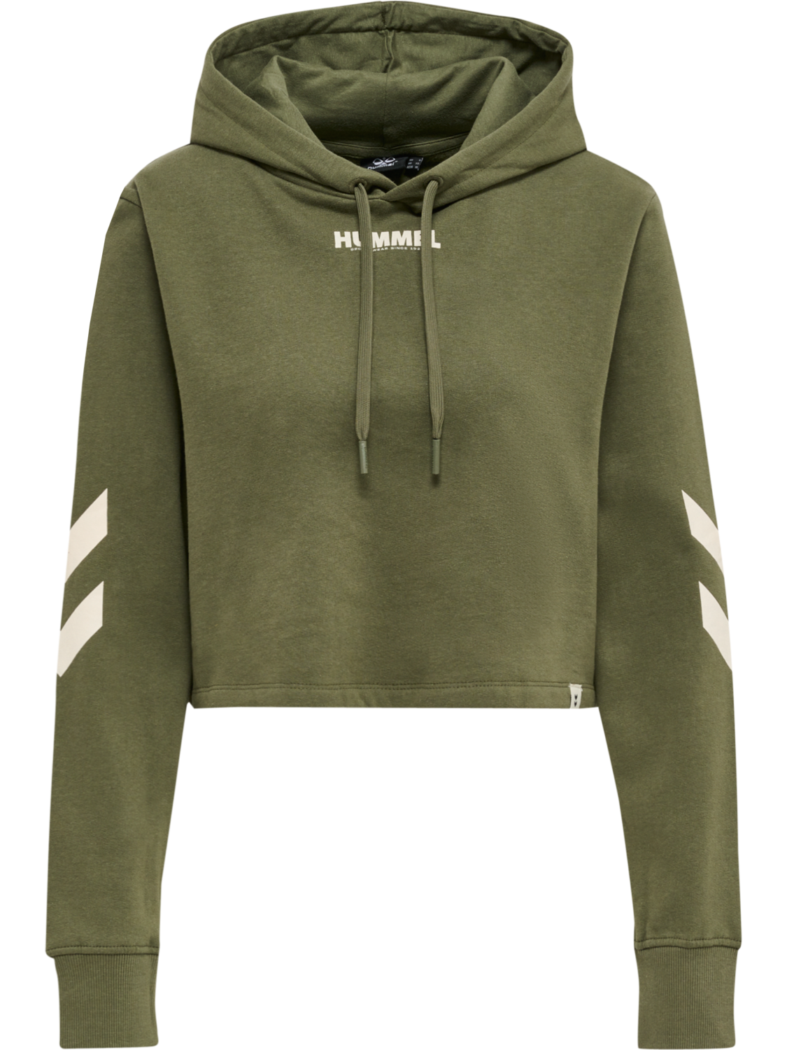 hmlLEGACY WOMAN CROPPED HOODIE, BEETLE, packshot