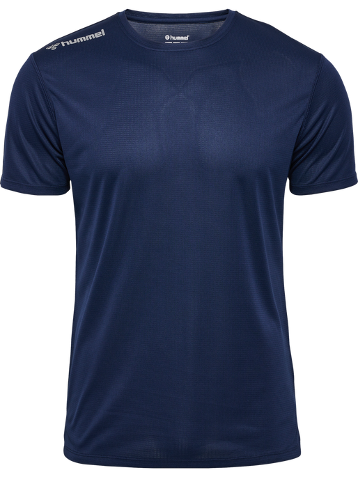 hmlRUN JERSEY S/S, BLACK IRIS, packshot