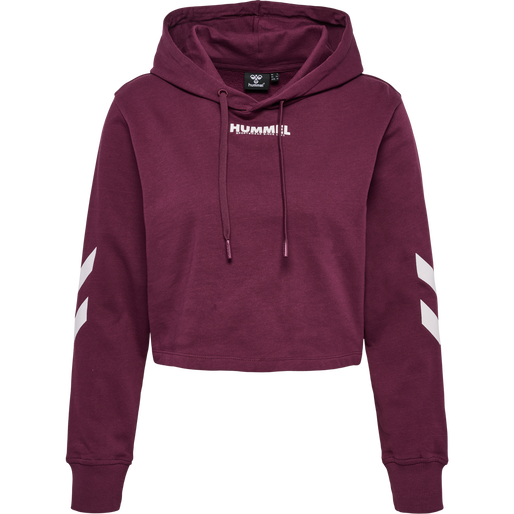 hmlLEGACY WOMAN CROPPED HOODIE, GRAPE WINE, packshot