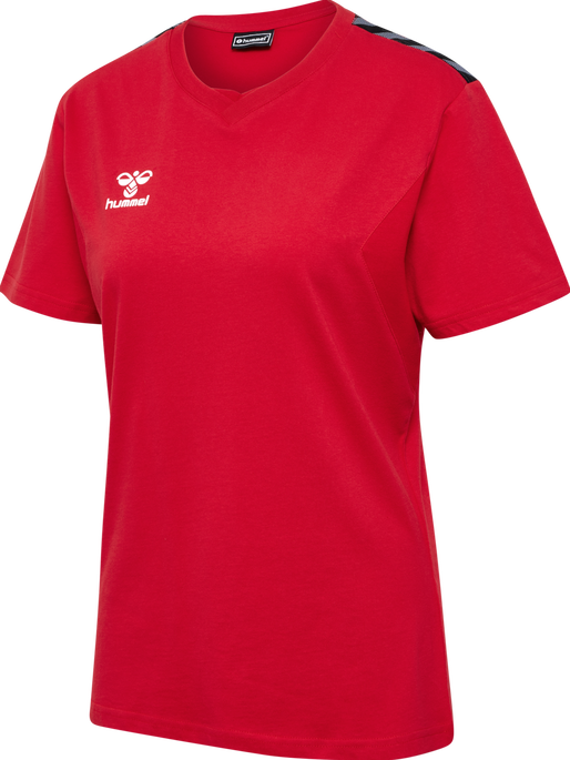 hmlAUTHENTIC CO T-SHIRT S/S WOMAN, TRUE RED, packshot