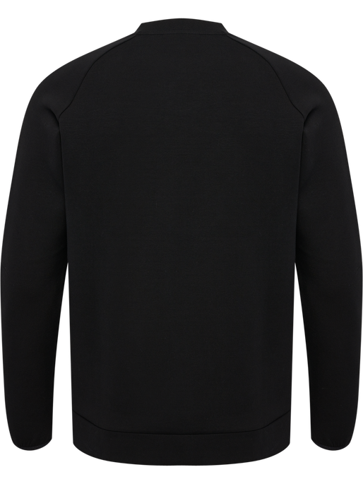 hmlTECH FLEECE REGULAR CREW, BLACK, packshot