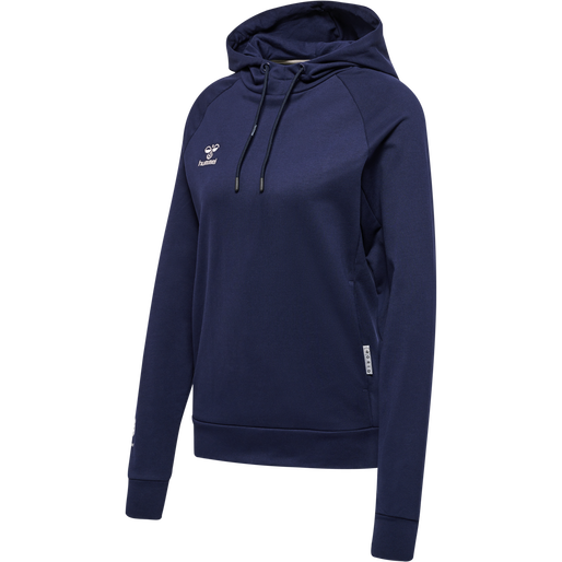 hmlMOVE GRID COTTON HOODIE WOMAN, MARINE, packshot