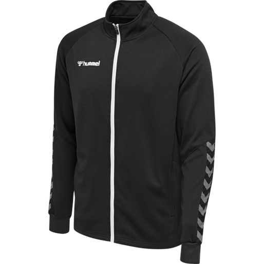 hmlAUTHENTIC POLY ZIP JACKET, BLACK/WHITE, packshot