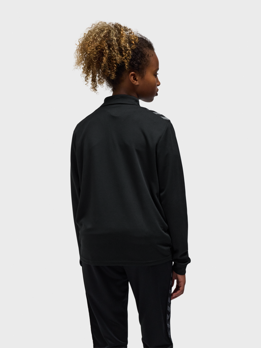 hmlAUTHENTIC HALF ZIP SWEAT KIDS, BLACK, model