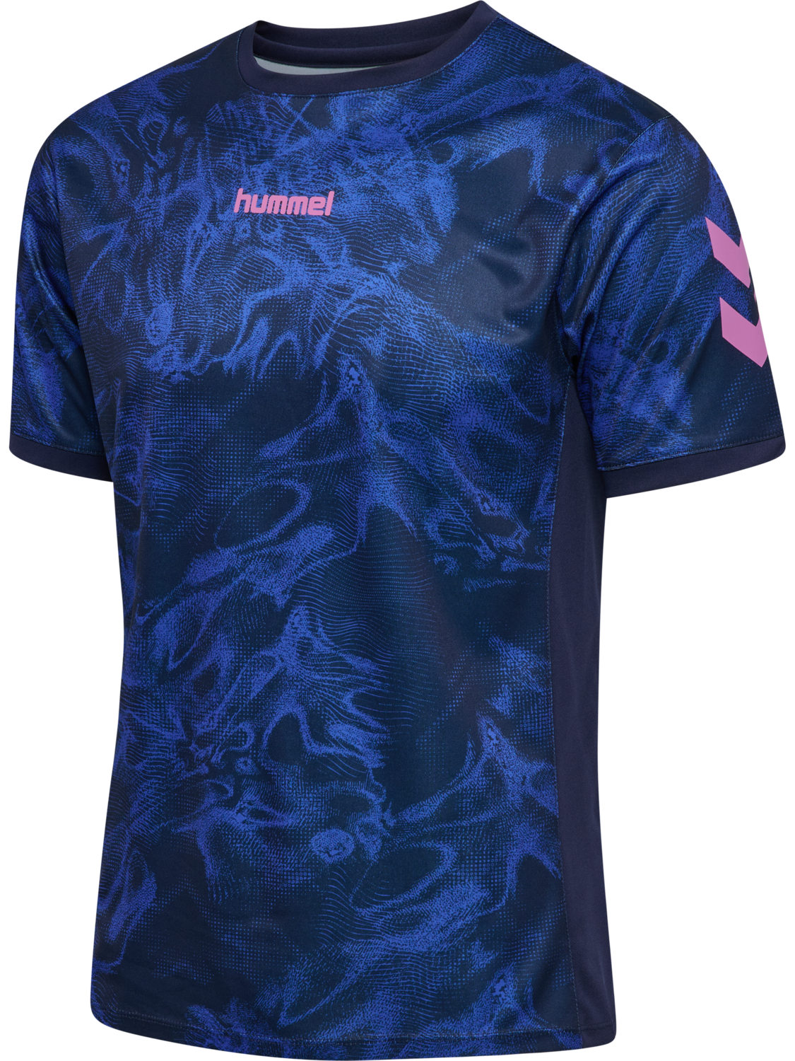 hmlBLAZE CLUB 26 GRAPHIC TEE, MARINE/DAZZLING BLUE, packshot