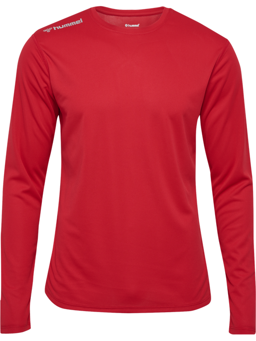 hmlRUN JERSEY L/S, TANGO RED, packshot