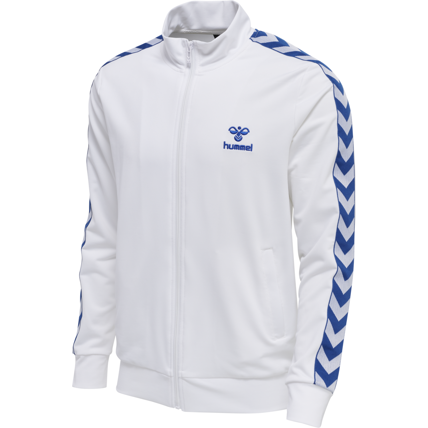 hmlNATHAN 2.0 ZIP JACKET, WHITE/TRUE BLUE, packshot