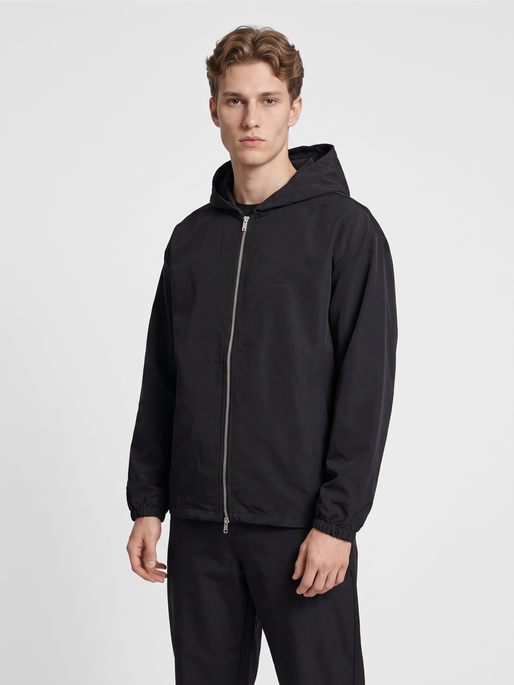 hmlI-D ZIP HOODIE, BLACK, model