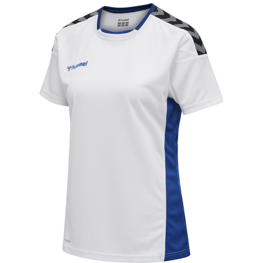 hmlAUTHENTIC POLY JERSEY WOMAN S/S, WHITE/TRUE BLUE hmlAUTHENTIC POLY JERSEY WOMAN S/S, WHITE/TRUE BLUE, packshot
