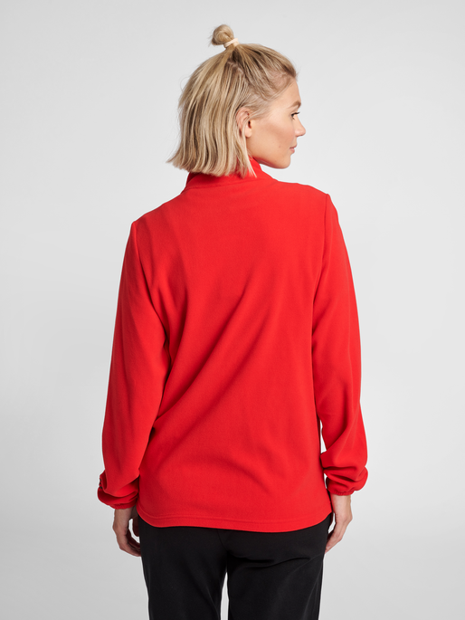 hmlNORTH FULL ZIP FLEECE JACKET WOMAN, TRUE RED, model