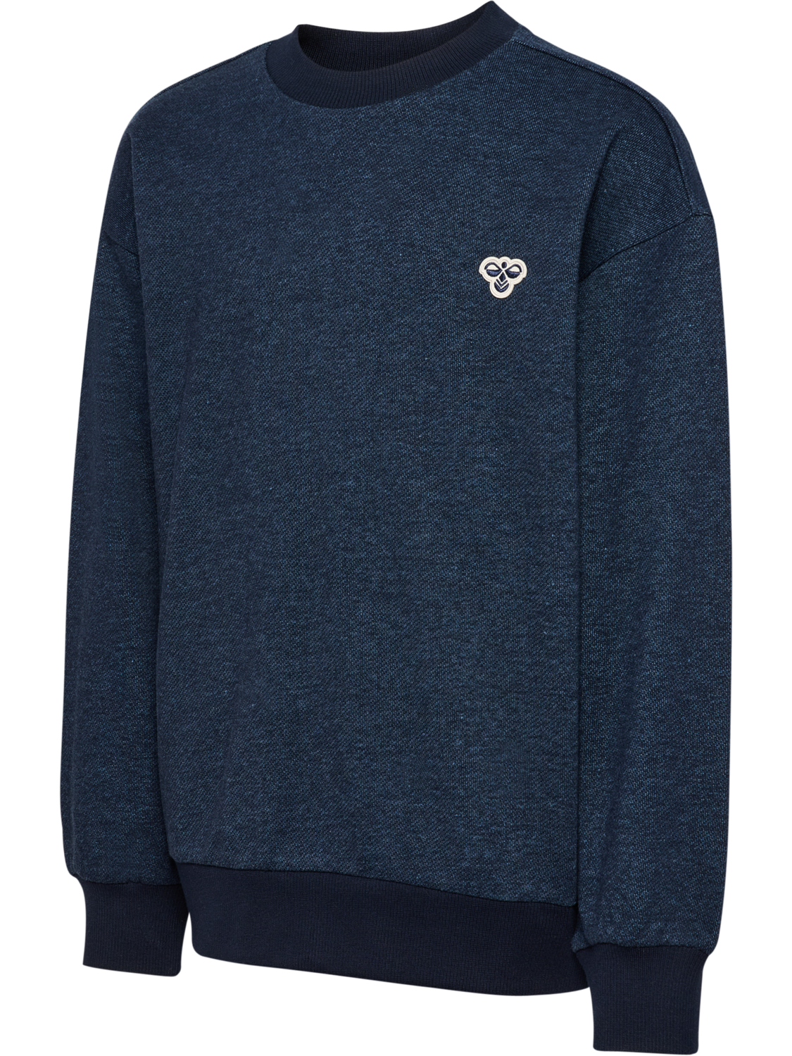 hmlJR LOOSE DNM CREWNECK BEE, DRESS BLUES, packshot